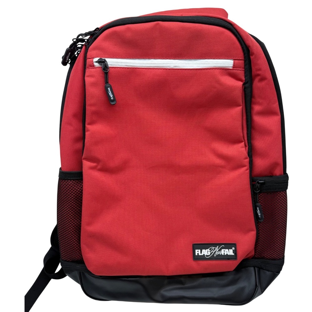 Flag Nor Fail Red Black Gym Fitness Backpack Padded Straps Gorpcore tactical